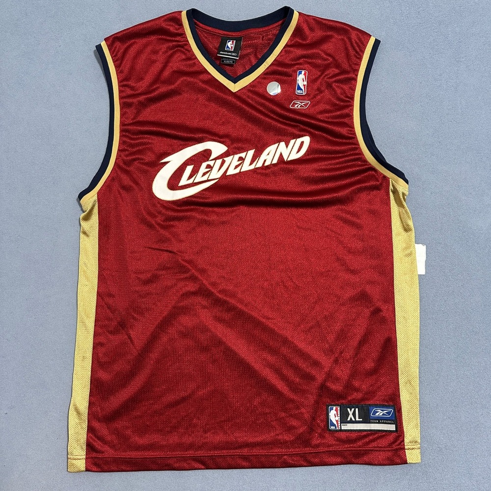 Reebok NBA‎ Cleveland Cavaliers Jersey Tank Top Gold Mesh Wine Red Mens Size XL